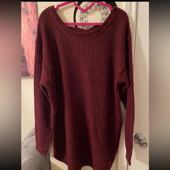 Love Chance Italy Plus Size Women’s burgundy sweater size 2X New - Picture 1 of 9